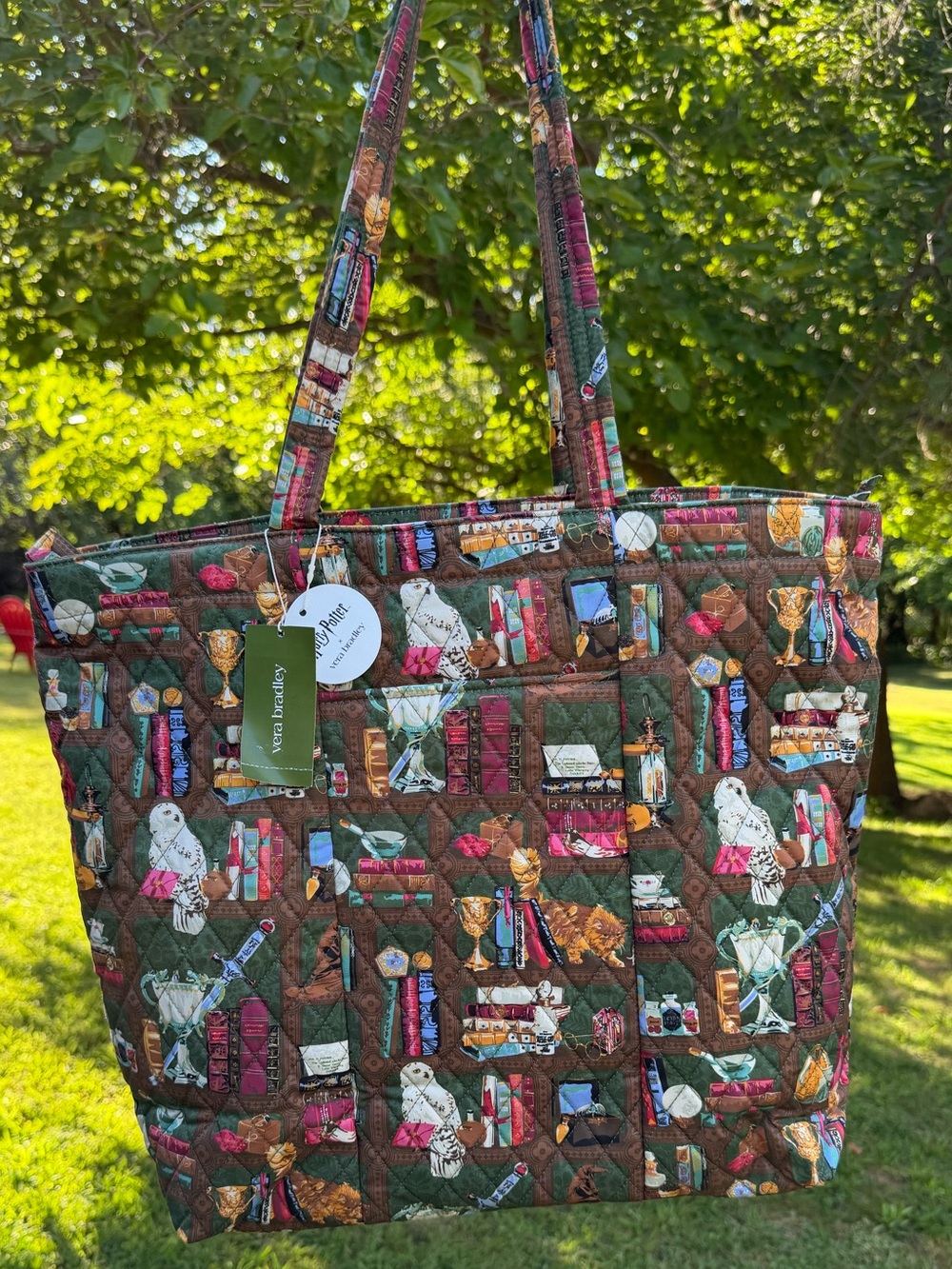 Vera Bradley Harry Potter Hogwarts Library Original Zip Tote NWT